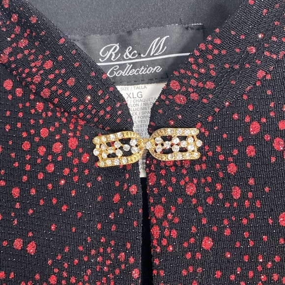 R&M Collection Evening Jacket XL Red Sparkly - Picture 3 of 10